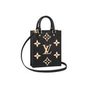 Louis Vuitton Petit Sac Plat Monogram Empreinte Black Beige