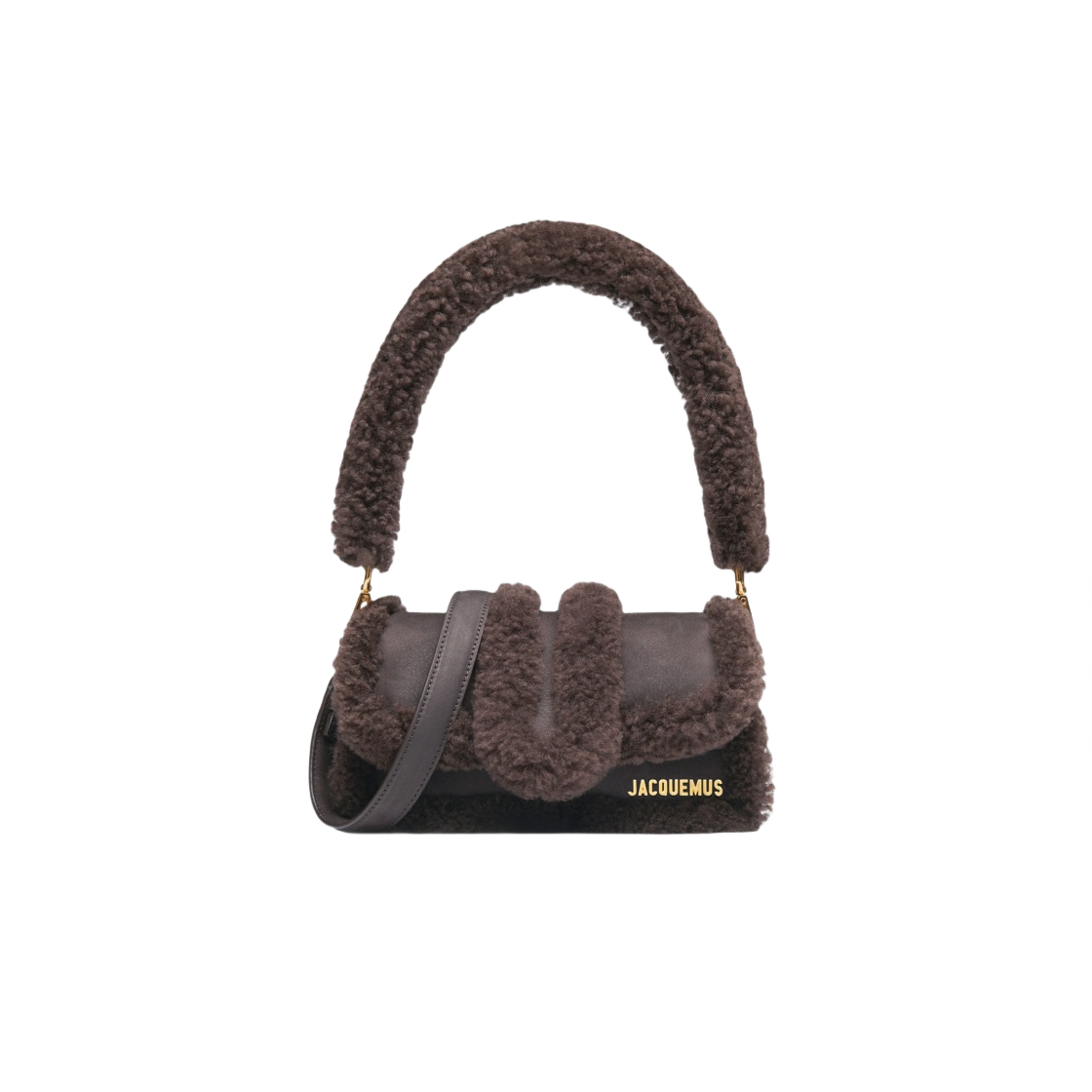 자크뮈스 르 쁘띠 밤비무 두 미니 퍼프 셔링 백 다크 브라운(Jacquemus Le Petit Bambimou Doux Mini Puffed Shearling Bag Dark Brown) - 1