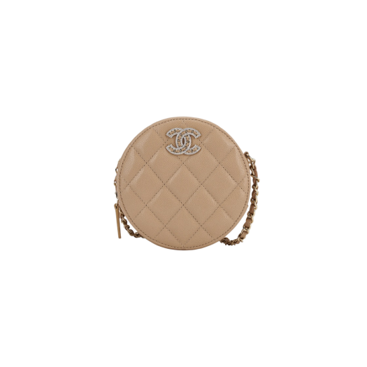 Chanel Clutch with Chain Grained Shiny Calfskin & Gold Beige