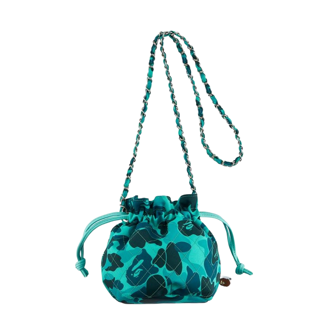 YS8-0000-C35 Saint Mxxxxxx x BAPE Chain Snap Bag Blue Camo - 24SS