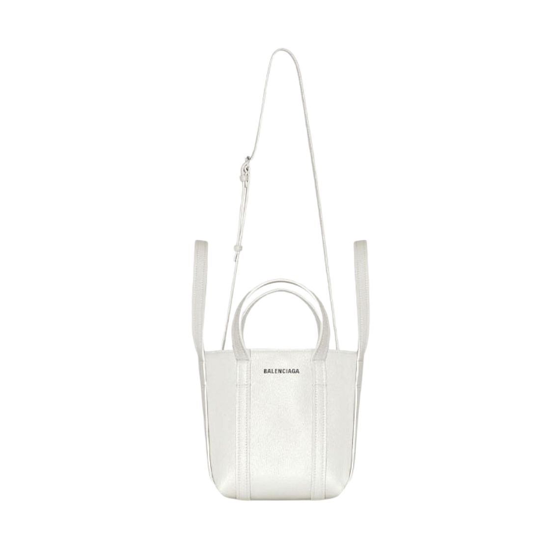 67279315YUN9060 Balenciaga Grained Calfskin Everyday XS North-South Shoulder Tote Bag White
