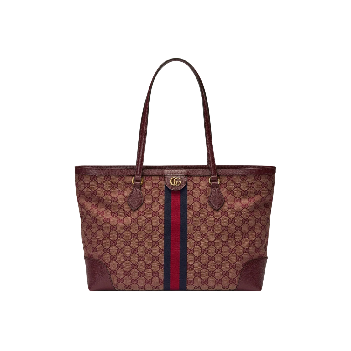 631685-9Y9MG-9864 Gucci Ophidia Medium Tote With Web Burgundy - 대표 이미지 #1