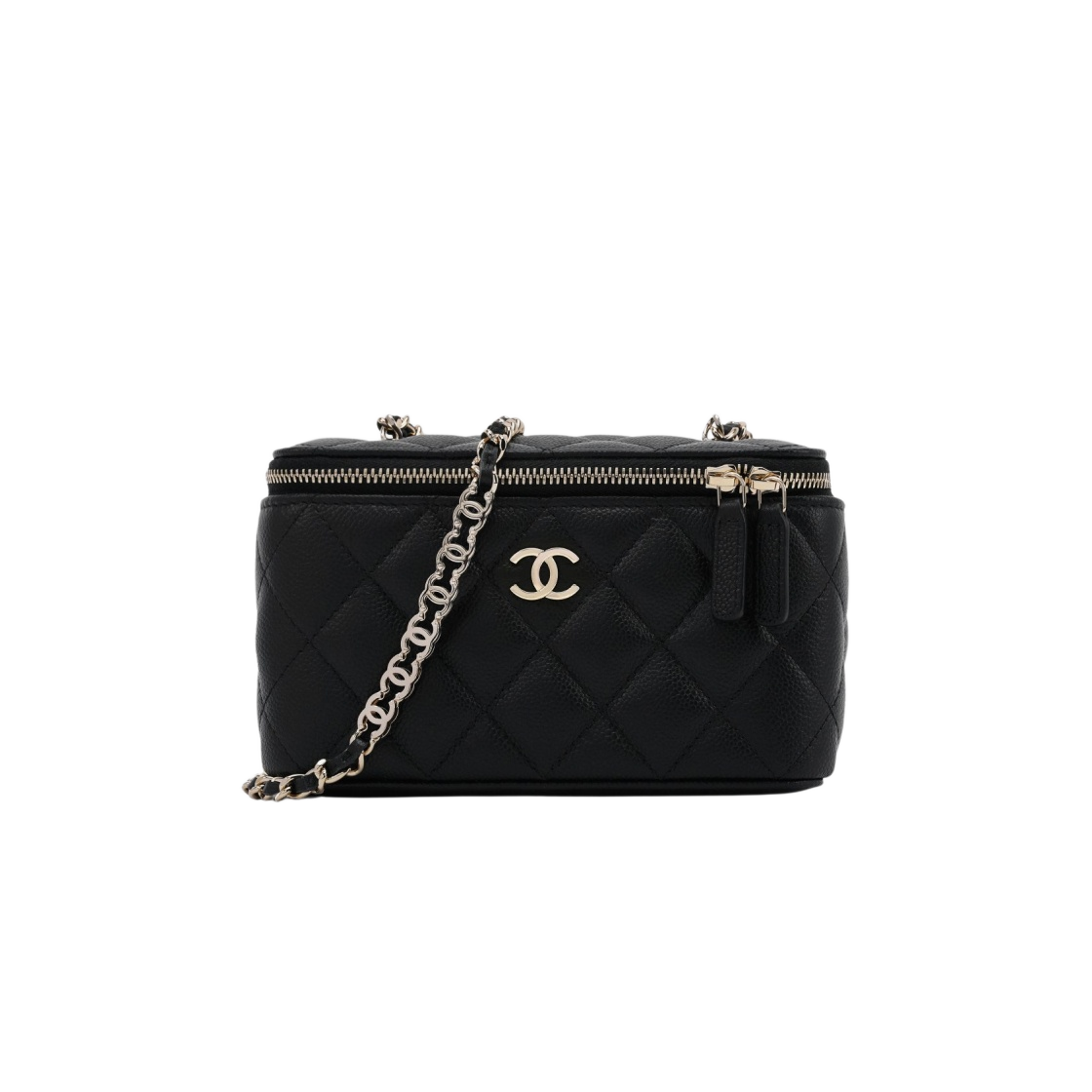 AP2625-B07641-94305 Chanel Vanity with Chain Grained Shiny Calfskin & Gold Black - 대표 이미지 #1