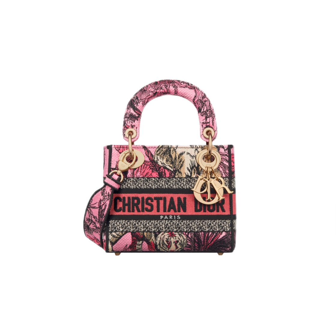 디올 라이트 레이디 D 라이트 미니백 트왈 드 주이 보야쥬 자수 핑크 멀티컬러(Dior Mini Lady D-Lite Bag Toile De Jouy Voyage Embroidery Pink Multicolor) - 1