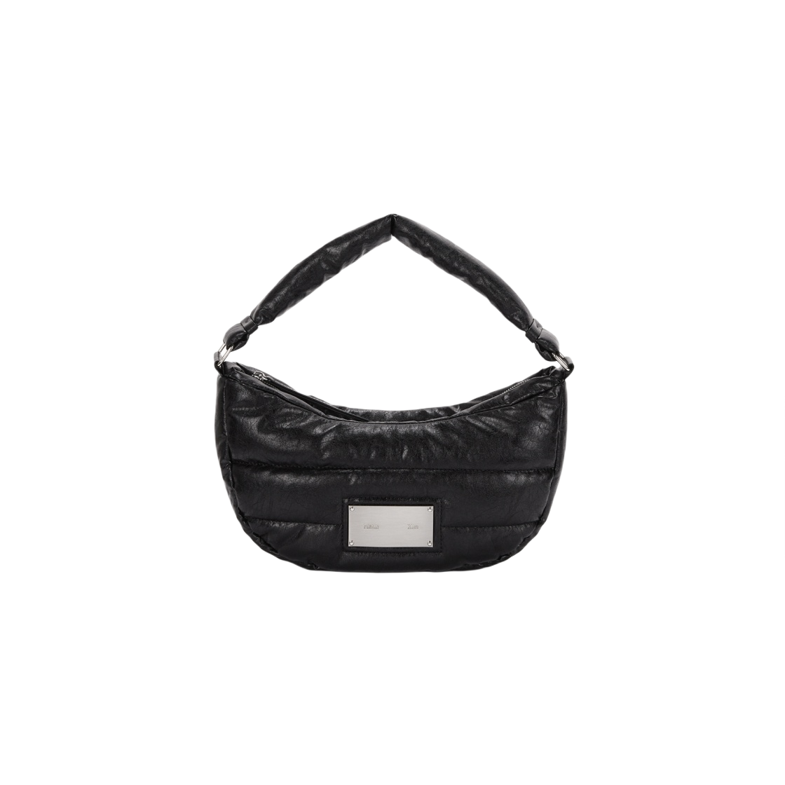 마뗑킴 포우 레더 하프 문 미들 패딩 백 블랙 | Matin Kim | KREAM