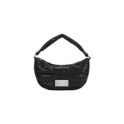 Matin Kim Faux Leather Half Moon Middle Padding Bag Black