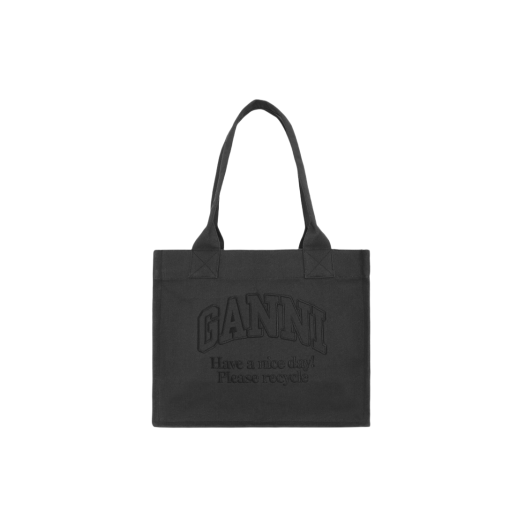 Ganni Large Canvas Tote Bag Phantom