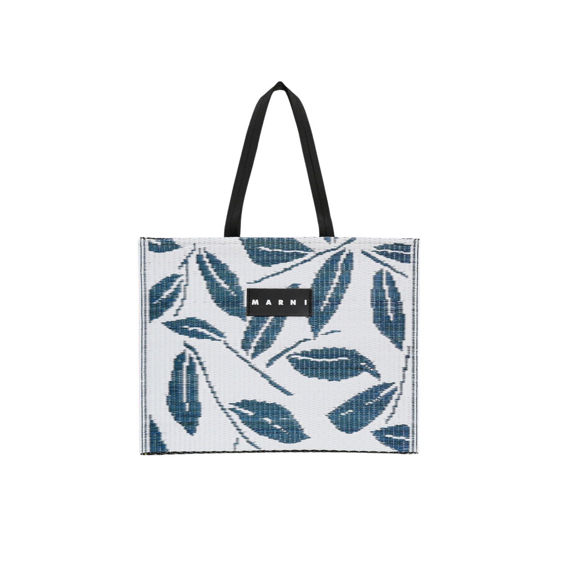 마르니 마켓 타타미 토트백 블루 리프(Marni Market Tatami Tote Bag Blue Leaf) - 1