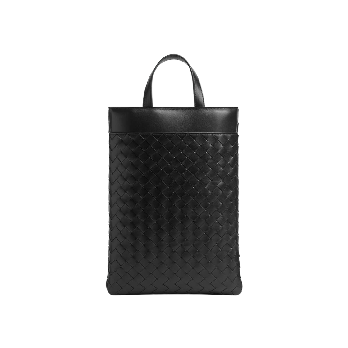 765767V2HL18803 Bottega Veneta Intrecciato Laptop Case With Handle Black - 대표 이미지 #1