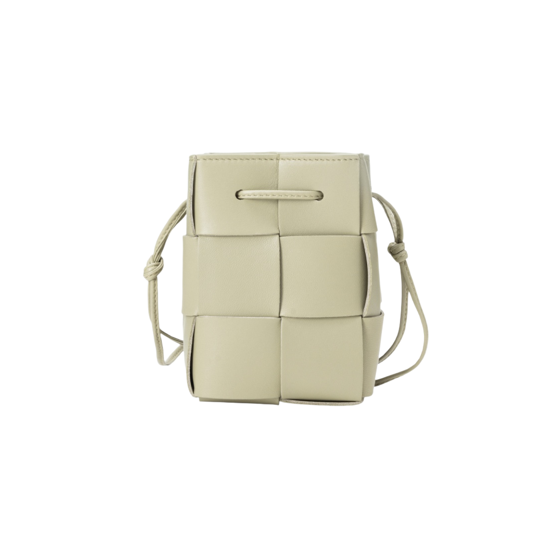 680217VCQC42916 Bottega Veneta Mini Leather Cassette Bucket Bag Travertine - 대표 이미지 #1