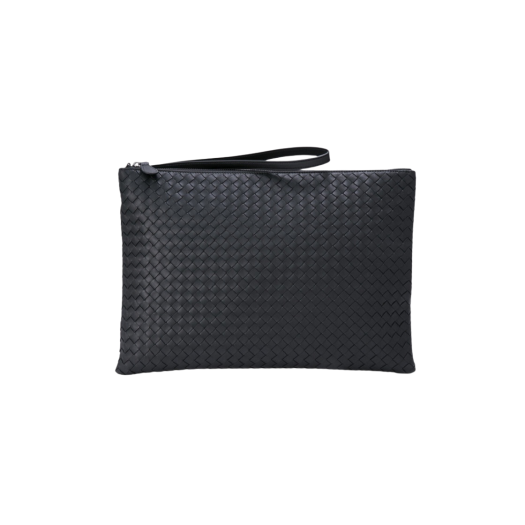 Bottega Veneta Intrecciato Strap Clutch Black