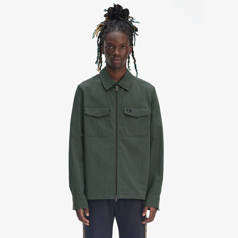 프레드페리 집 스루 오버셔츠 코트그린(Fred Perry Zip Through Overshirt Court Green) - 2