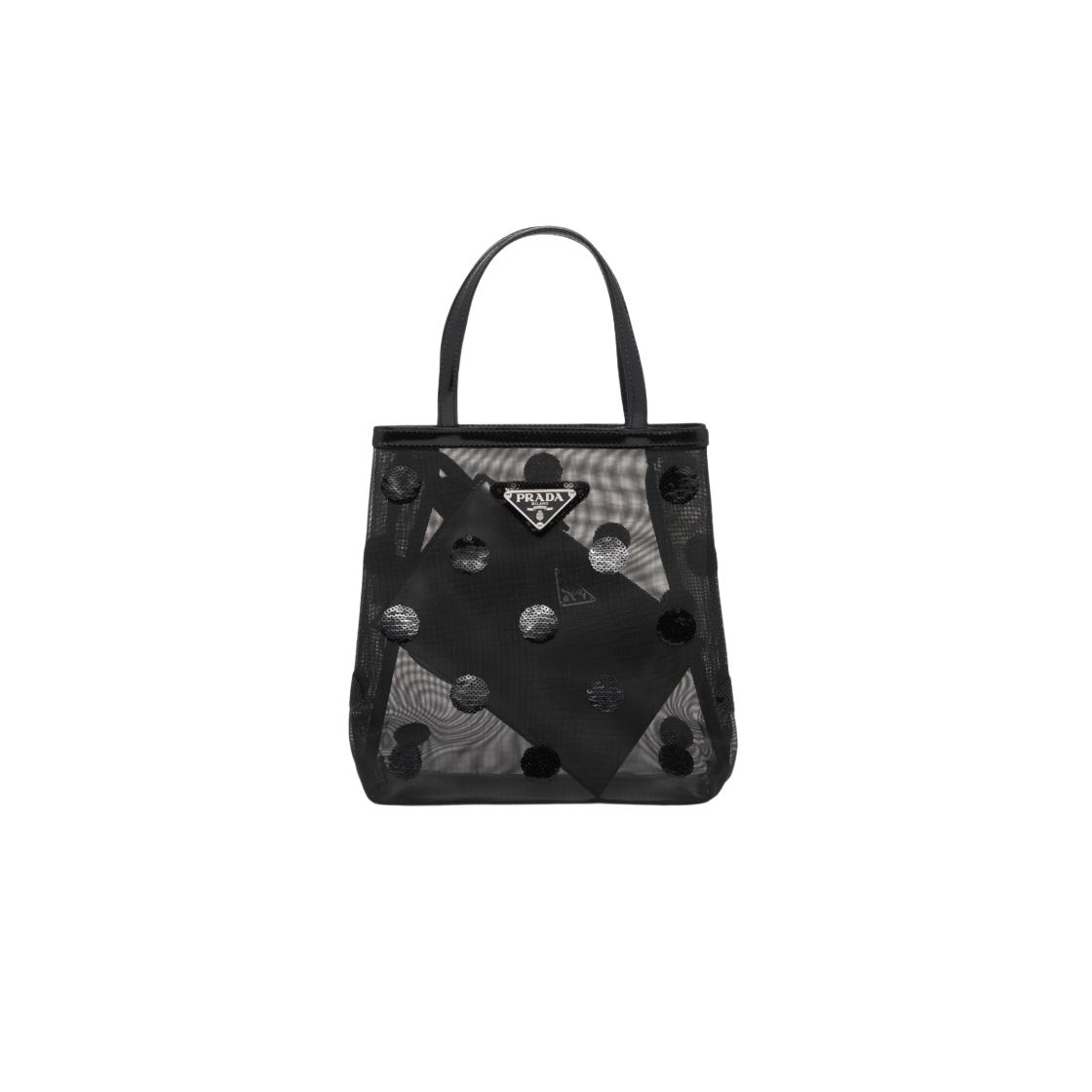 프라다 스몰 폴카 닷 메쉬 토트백 블랙(Prada Small Polka-Dot Mesh Tote Bag Black) - 1