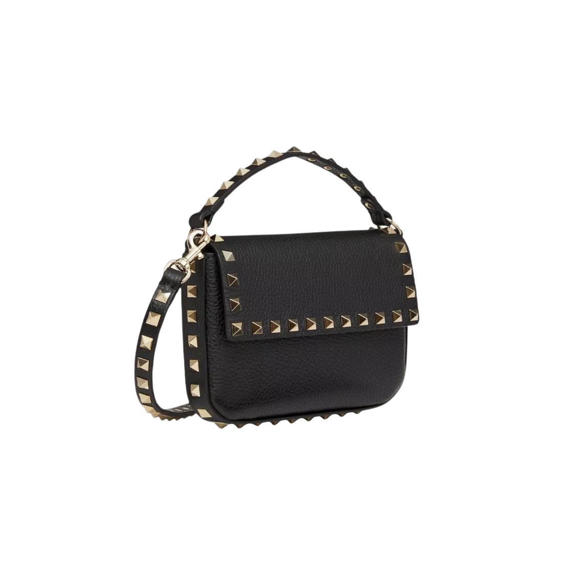 발렌티노 락스터드 그레이니 카프스킨 파우치 블랙(Valentino Rockstud Grainy Calfskin Pouch Black) - 2