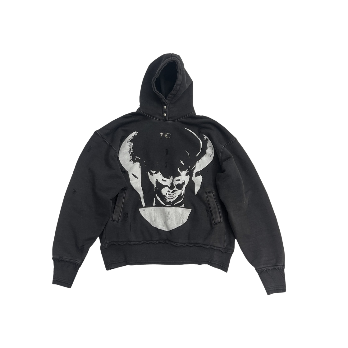 【THUG CLUB】Sasin Hooded Sleeve Thug Club Sasin Hooded Sleeve Metal Silver Cross Washed