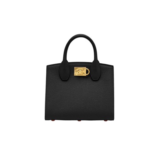 Ferragamo Small Studio Box Bag Black Bonbon