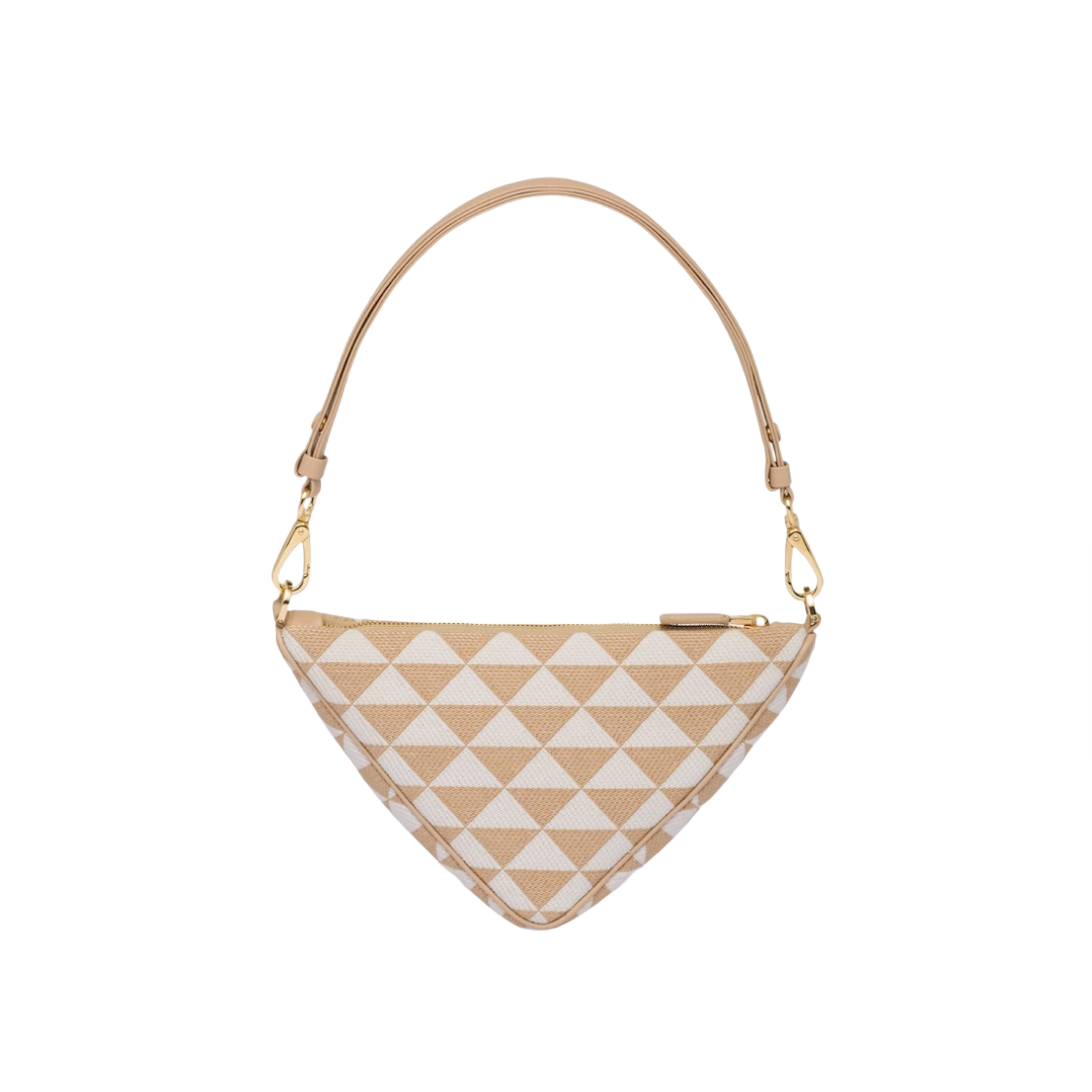 프라다 자수 자카드 패브릭 미니백 베이지 초크 화이트(Prada Embroidered Jacquard Fabric Mini Bag Beige Chalk White) - 2