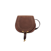 Chloe Marcie Small Saddle Bag Suede Tan
