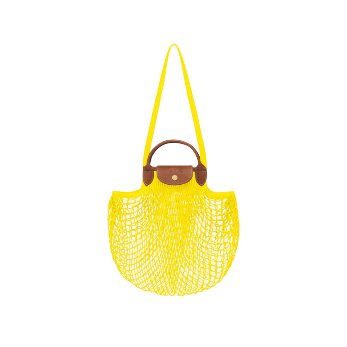 10121HVH174 Longchamp Le Pliage Filet Top Handle Bag Lemon - 대표 이미지 #1