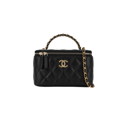 Chanel Vanity With Chain Lambskin & Gold Black