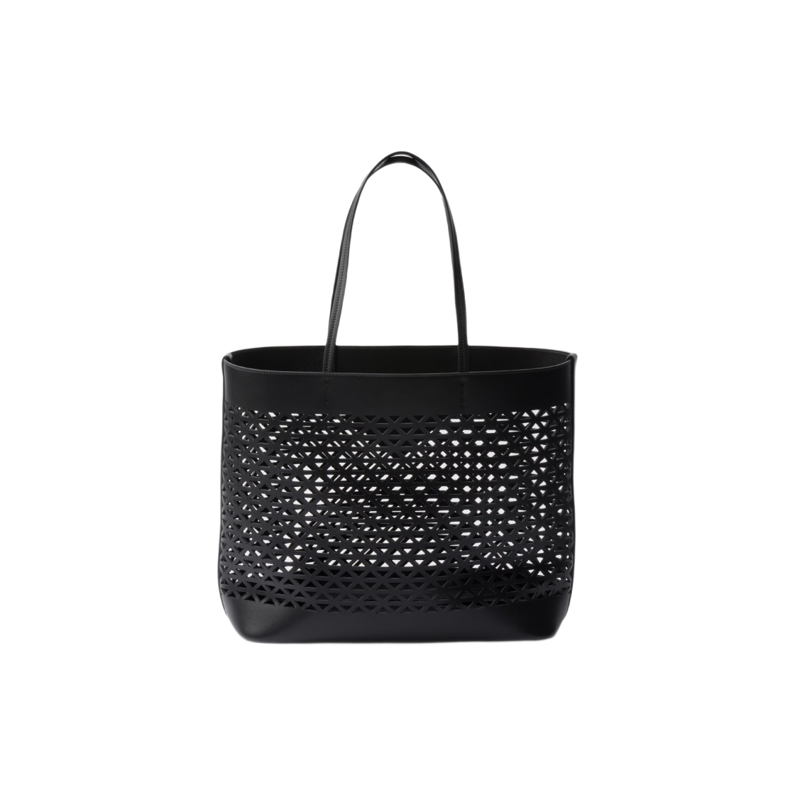 프라다 퍼포레이티드 라지 레더 토트백 블랙(Prada Perforated Large Leather Tote Bag Black) - 3