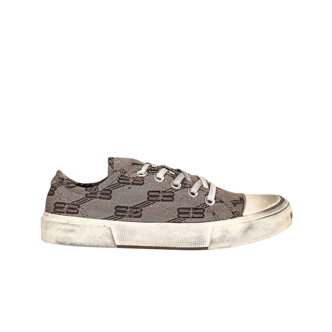 688757W3RQ22298 (W) Balenciaga Paris Low Top BB Monogram Sneakers Dark Beige Brown