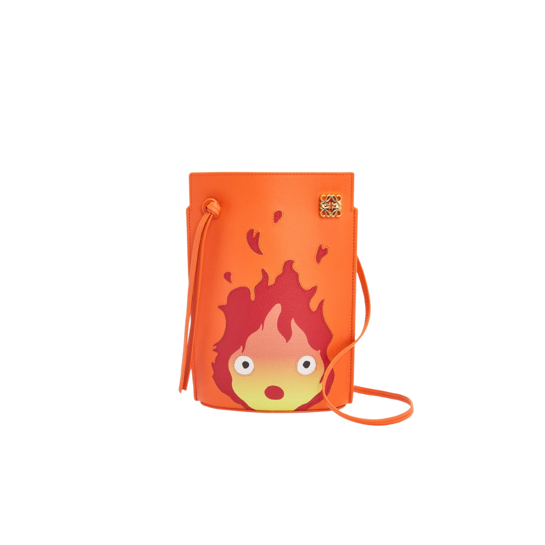 로에베 x 하울의 움직이는 성 캘시퍼 다이스 포켓 클래식 카프스킨 오렌지(Loewe x Howl's Moving Castle Calcifer Dice Pocket in Classic Calfskin Orange) - 1