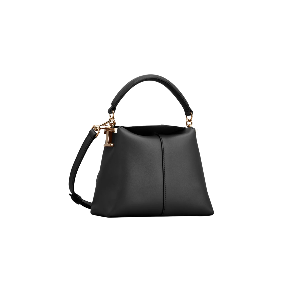 토즈 T 케이스 레더 메신저 토트백 마이크로 블랙(Tod's T Case Messenger Tote Bag in Leather Micro Black) - 2