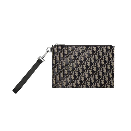 Dior A5 Pouch Beige & Black Dior Oblique Jacquard