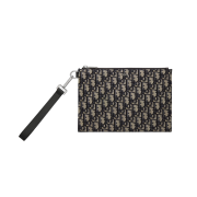 Dior A5 Pouch Beige & Black Dior Oblique Jacquard