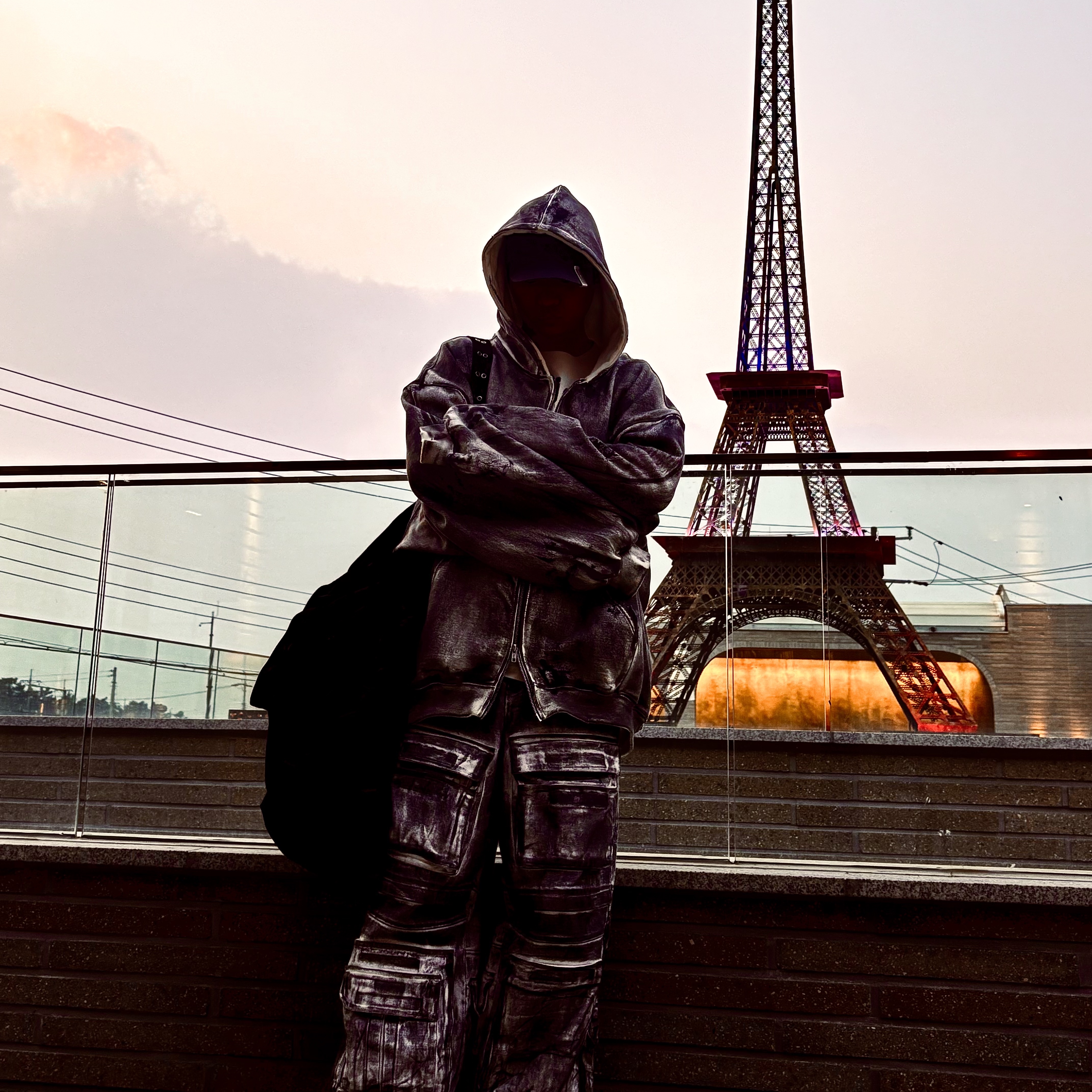 Project G/R Money Clip Coated Cap Brown, Ourpas 074 Dirty Zip Hoodie 착용 스타일 - 1
