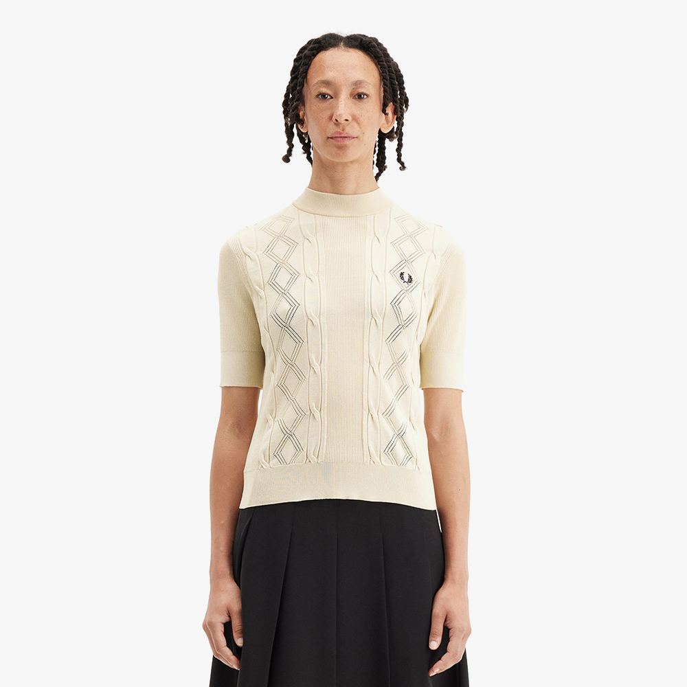 프레드페리 우먼즈 텍스쳐드 니트 탑 오트밀(Fred Perry Womens Textured Knitted Top Oatmeal) - 2