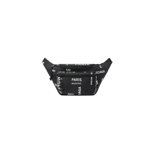 Balenciaga Explorer Beltpack Bal Paris Allover Black