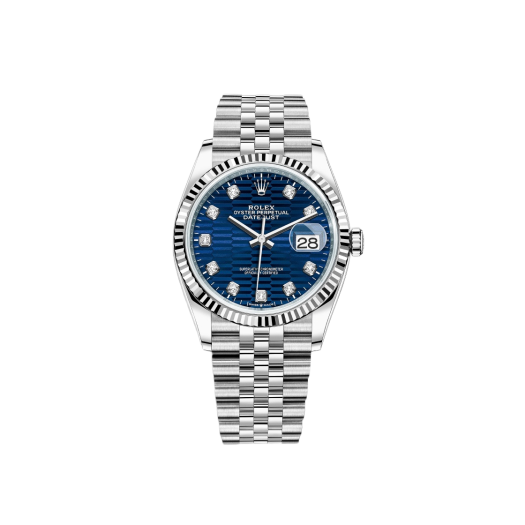 Rolex Datejust 36mm 126234 Fluted Motif Bright Blue Diamond-Set Jubilee