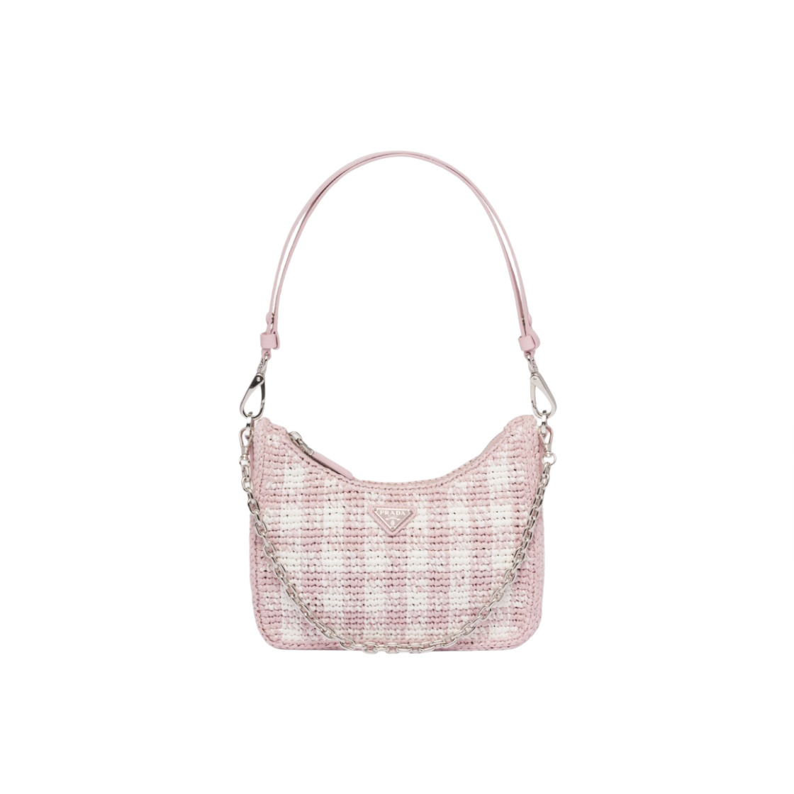 1BC204-2A2T-F0E18 Prada Re-Edition Crochet Mini Bag Alabaster Pink