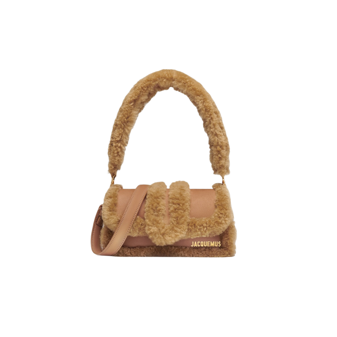 자크뮈스 르 쁘띠 밤비무 두 미니 퍼프 셔링 백 카멜(Jacquemus Le Petit Bambimou Doux Mini Puffed Shearling Bag Camel) - 1