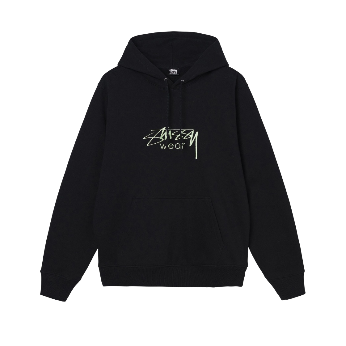 118446 Stussy Wear Embroidered Hoodie Black - 대표 이미지 #1