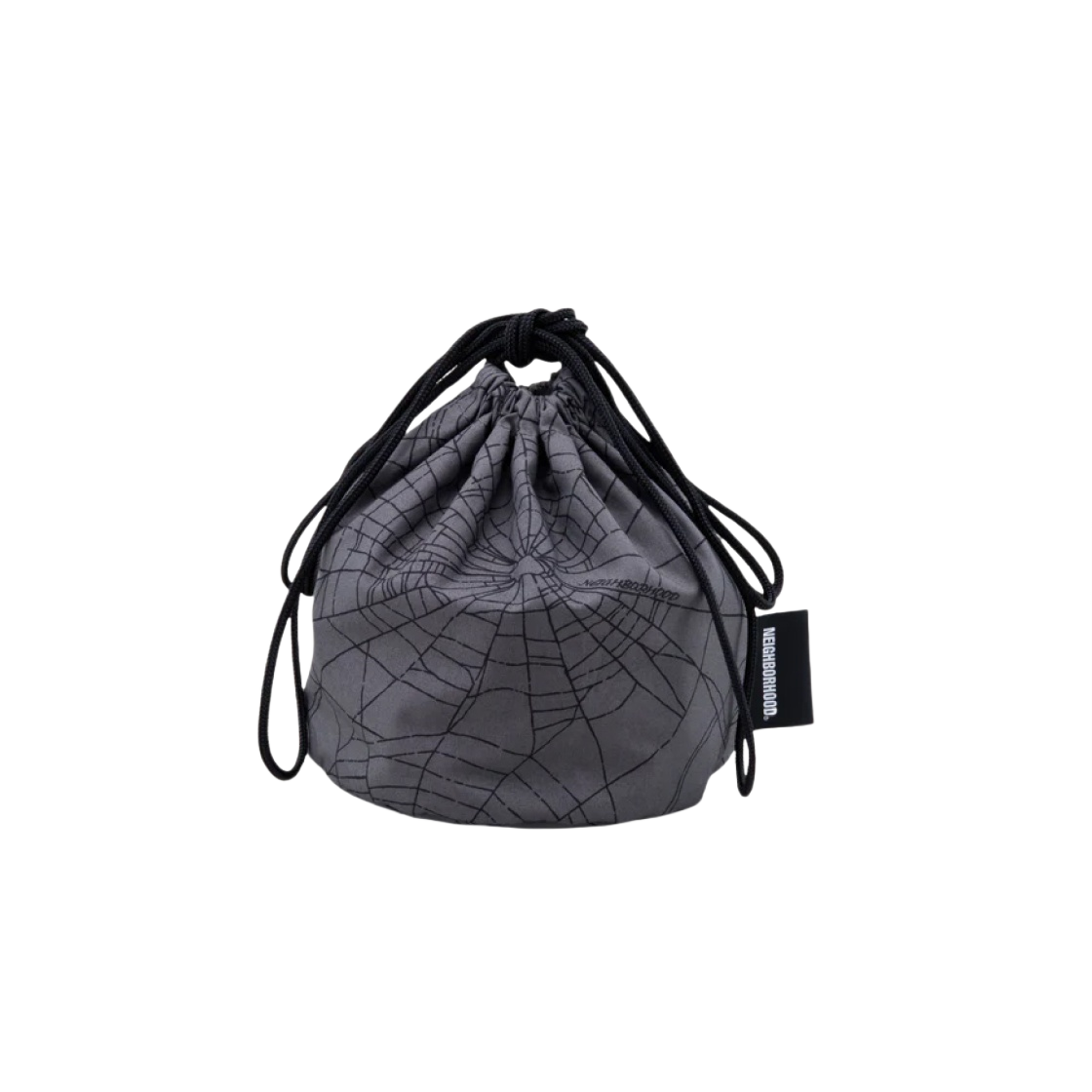 네이버후드 스파이더웹 드로우스트링 백 그레이(Neighborhood Spiderweb Drawstring Bag Gray)