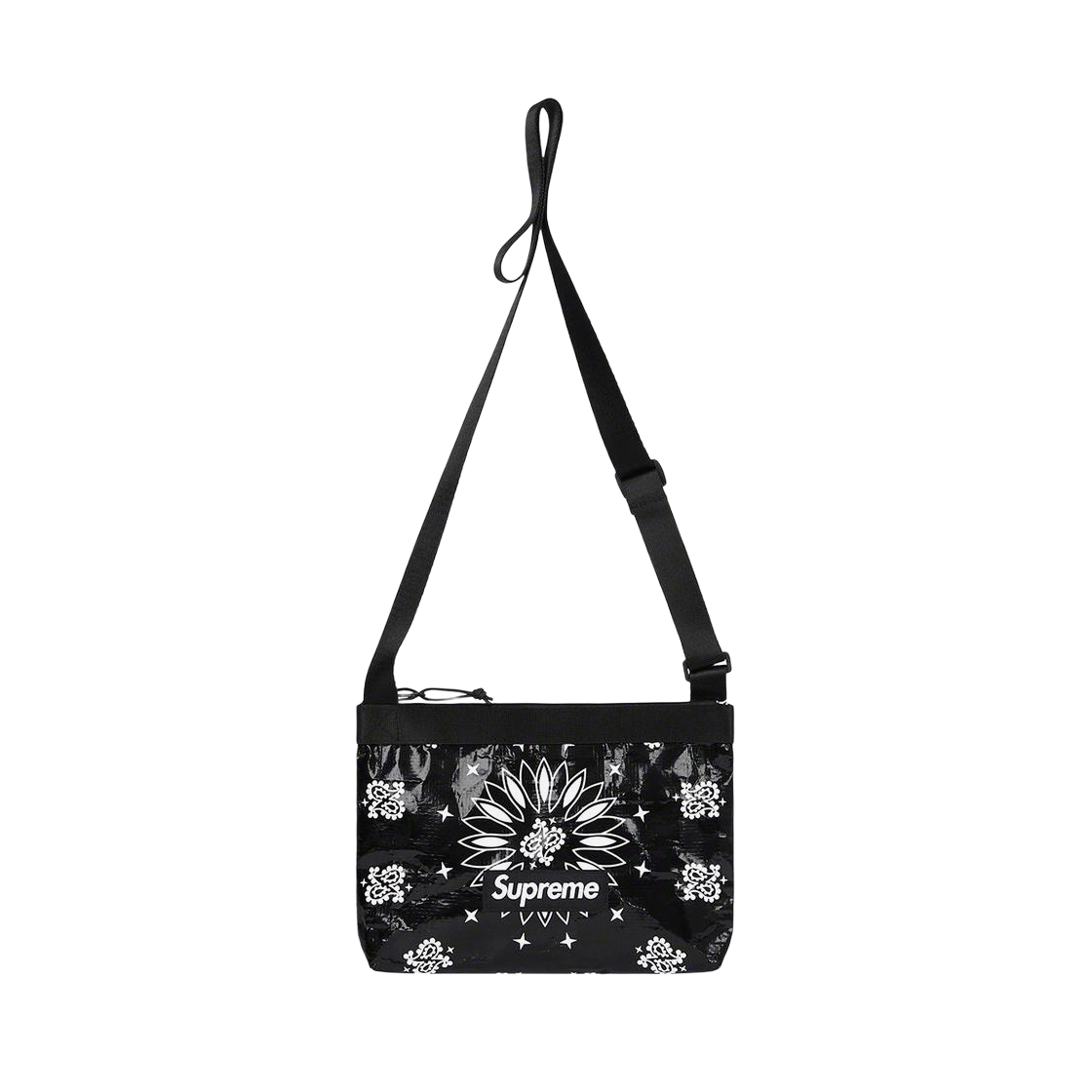 - Supreme Bandana Tarp Side Bag Black - 21SS