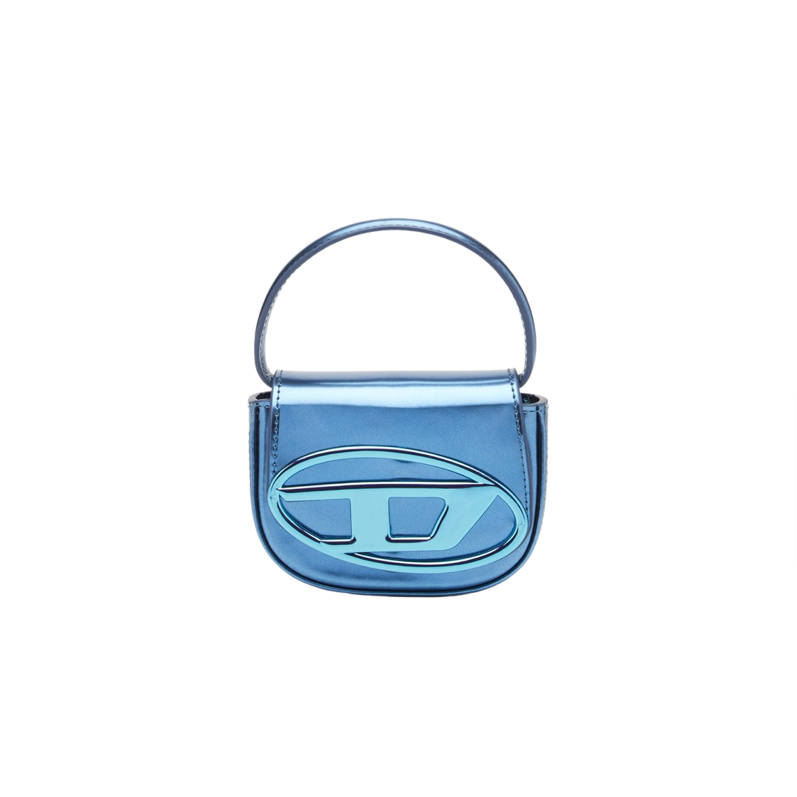 디젤 1DR 미니백 인 미러드 레더 블루