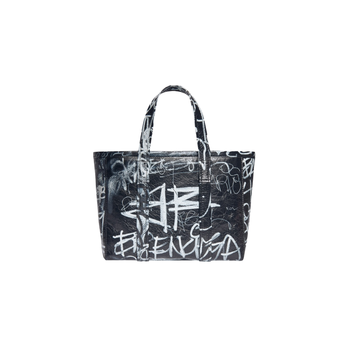 발렌시아가 바베스 스몰 이스트 웨스트 그래피티 쇼퍼백 블랙(Balenciaga Barbes Small East-West Graffiti Shopper Bag Black) - 5