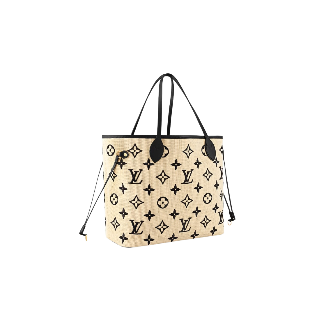 M22838 Louis Vuitton Neverfull MM Monogram Black Beige - #2