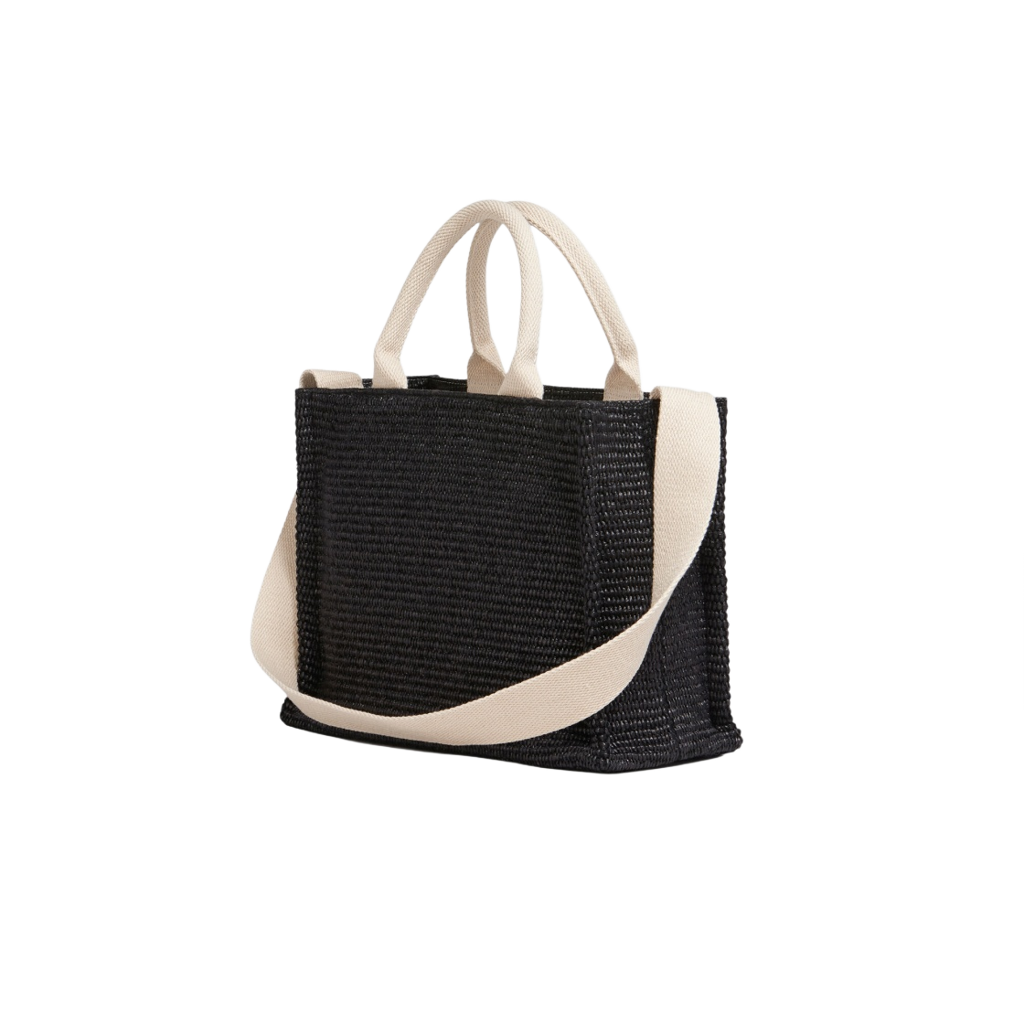 마르니 라피아 스몰 토트백 블랙 내츄럴(Marni Raffia Small Tote Bag Black Natural) - 3