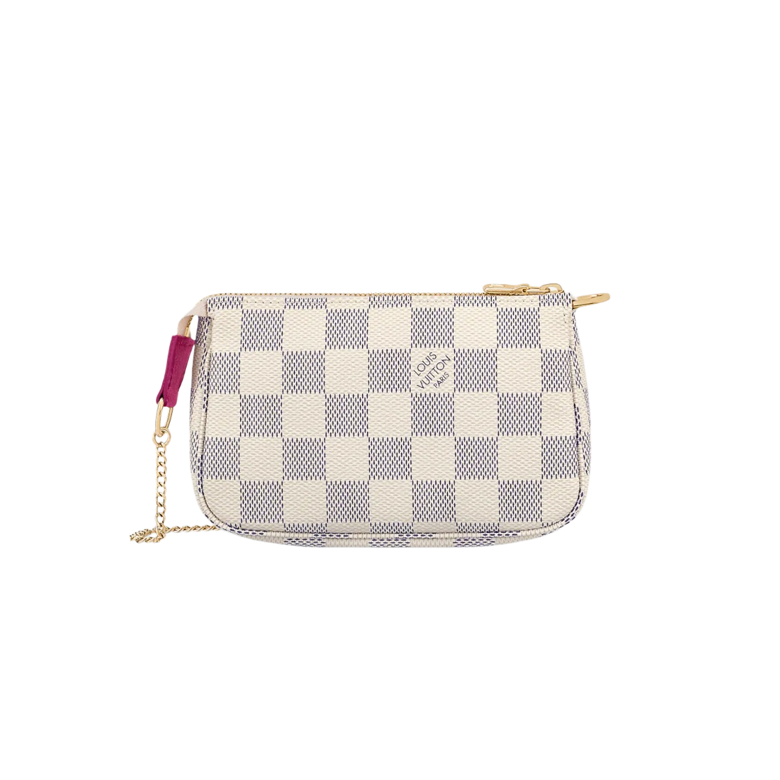 N60487 Louis Vuitton Mini Pochette Accessoires Damier Azure Fuchsia Pink - #3