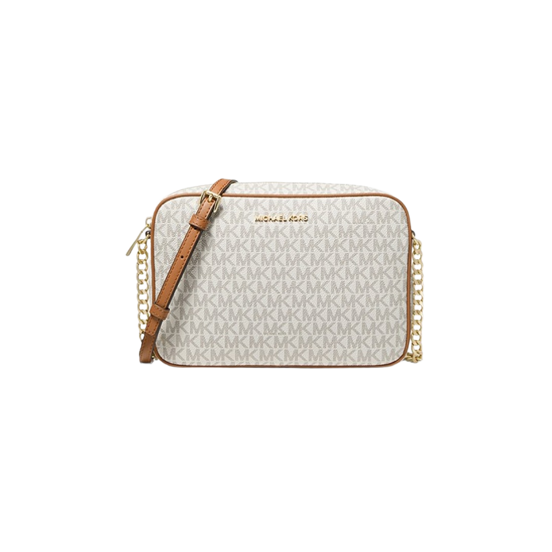 32F1GJ6C7B150 Michael Kors Jet Set Large Logo Crossbody Bag Vanilla - 대표 이미지 #1