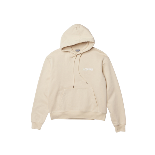 Jacquemus Le Sweatshirt Printed Logo Hoodie Light Beige