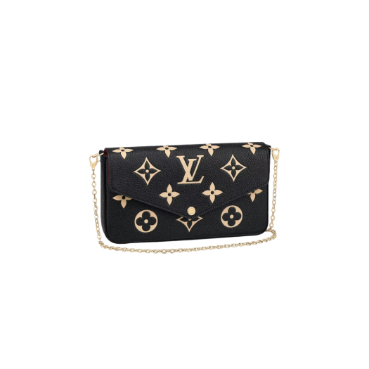 Louis Vuitton Felicie Pochette Monogram Black Beige