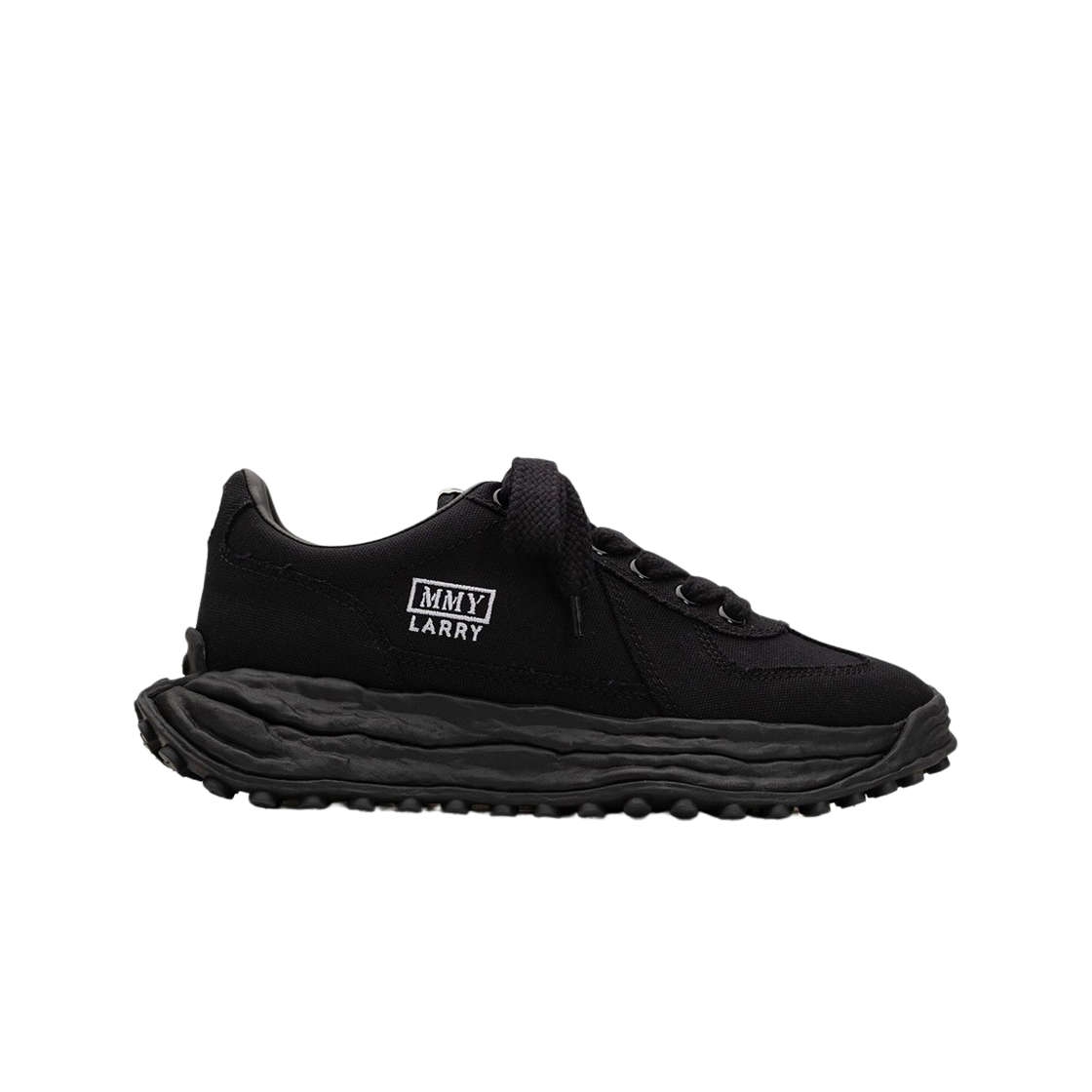 메종 미하라 야스히로 래리 OG 솔 캔버스 로우탑 스니커즈 블랙 블랙(Maison Mihara Yasuhiro Larry OG Sole Canvas Low-top Sneakers Black Black)
