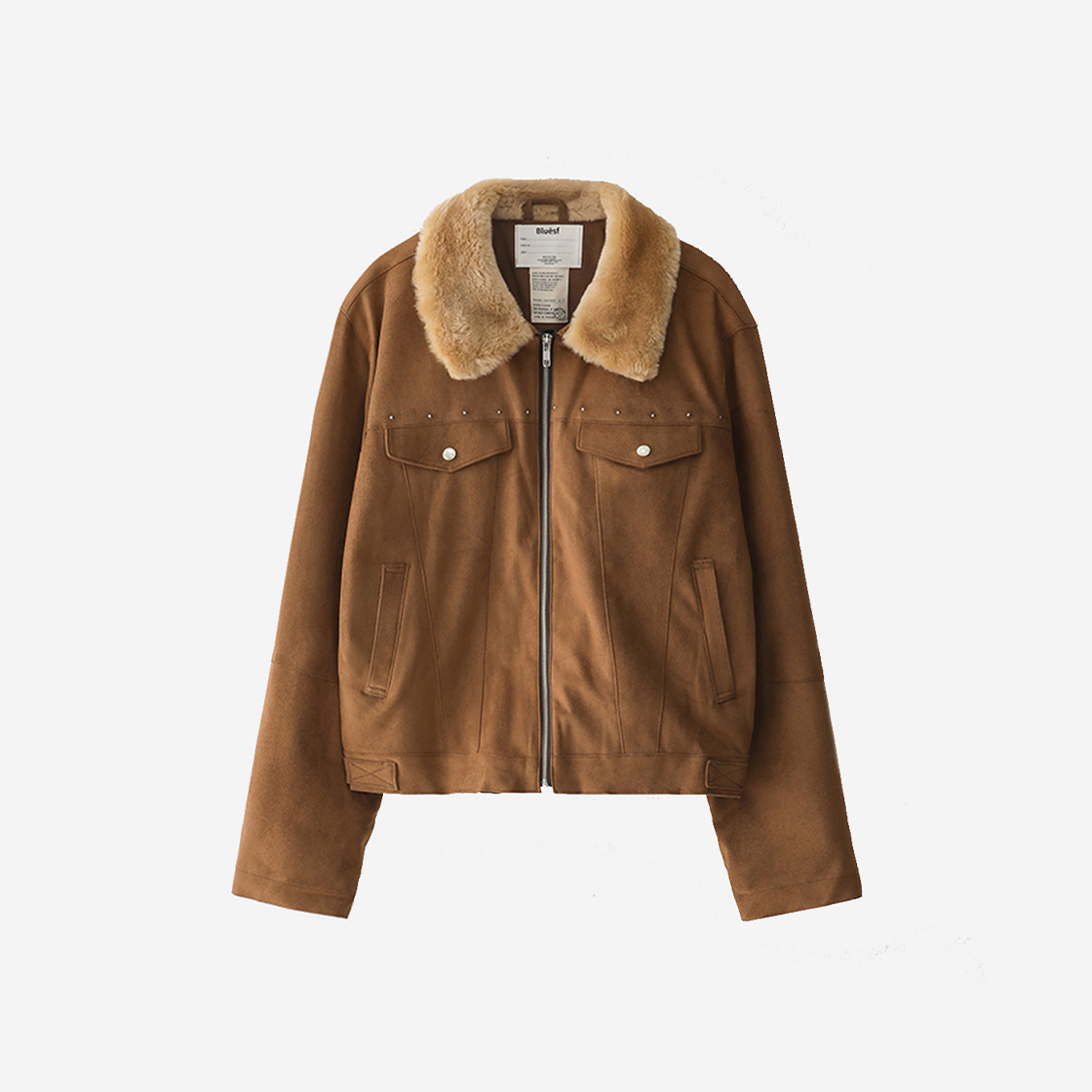 블루 선플라워 시어링 스웨이드 숏 자켓(Blue Sunflower Searing Suede Short Jacket) - 2