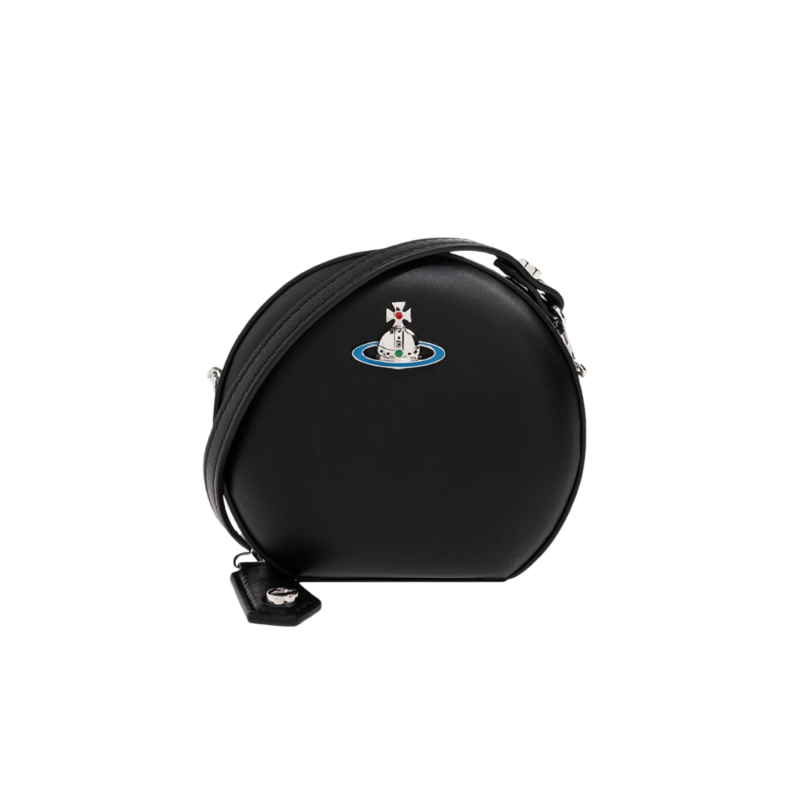 43030101/58020007W-L001L-N403 Vivienne Westwood Nappa Mini Round Crossbody Bag Black